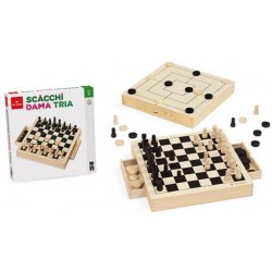 SCACCHI DAMA TRIA LEGNO 30...